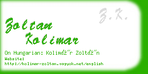 zoltan kolimar business card